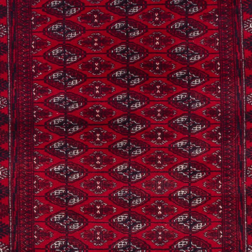 Løper Afghansk teppe - Bukhara - 397 x 86 cm - rød