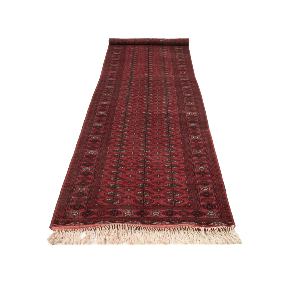 Løper Afghansk teppe - Bukhara - 397 x 86 cm - rød