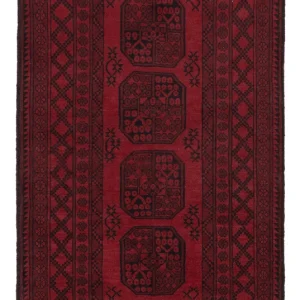Løper Afghansk teppe - Filpa - 189 x 102 cm - mørk rød