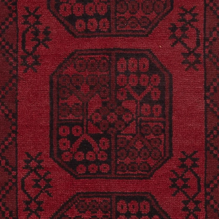 Løper Afghansk teppe - Filpa - 189 x 102 cm - mørk rød