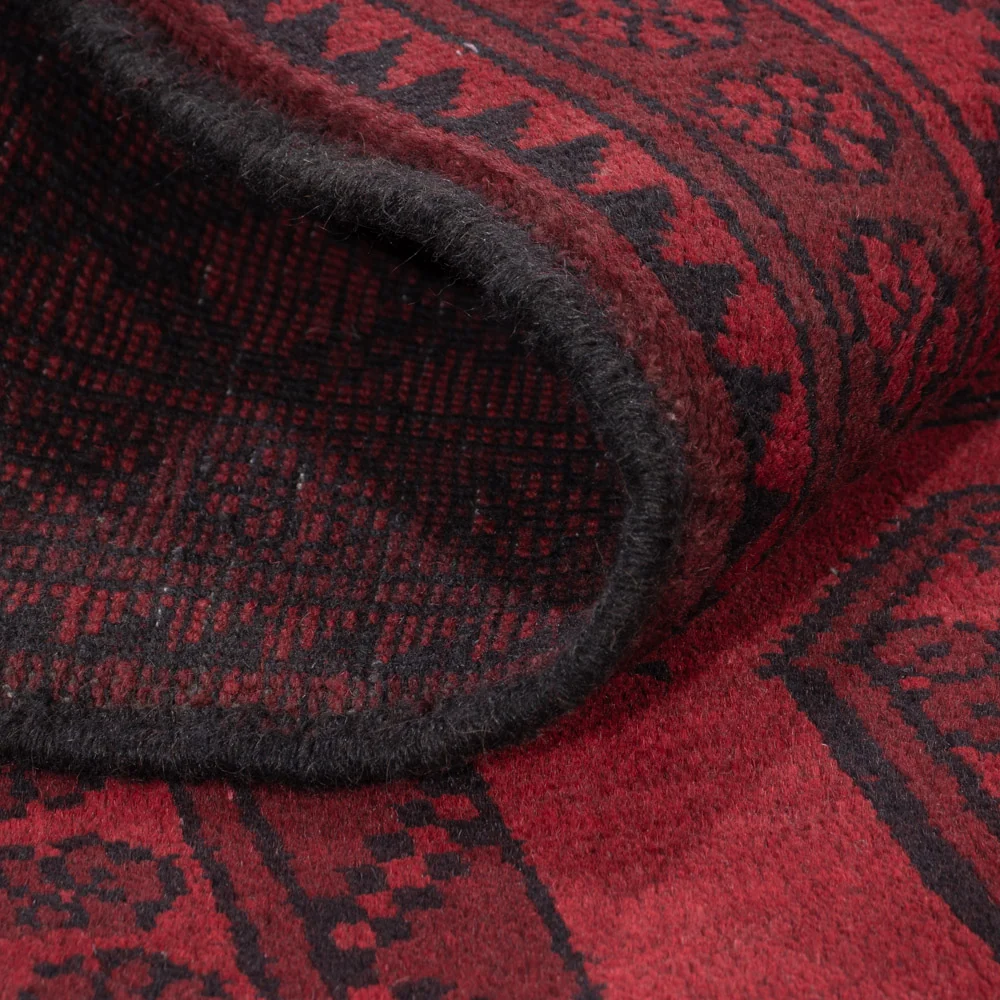 Løper Afghansk teppe - Filpa - 189 x 102 cm - mørk rød