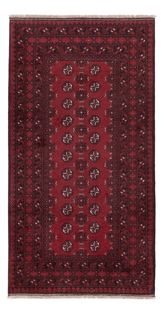 Løper Afghansk teppe - Filpa - 190 x 98 cm - mørk rød