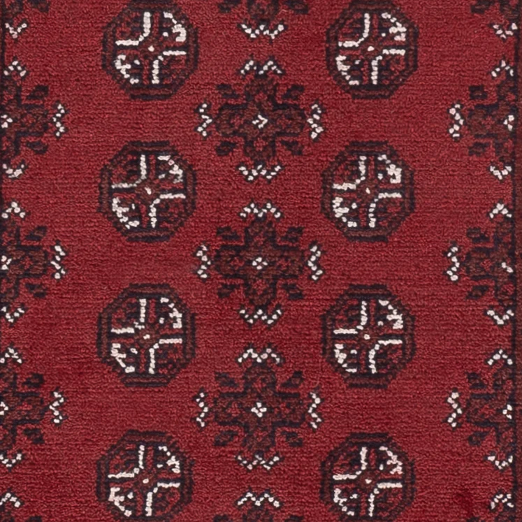 Løper Afghansk teppe - Filpa - 190 x 98 cm - mørk rød