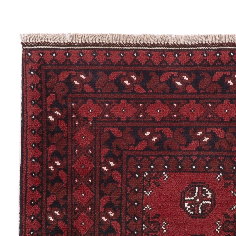 Løper Afghansk teppe - Filpa - 190 x 98 cm - mørk rød