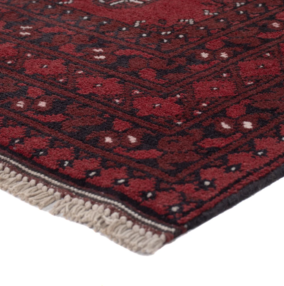 Løper Afghansk teppe - Filpa - 190 x 98 cm - mørk rød