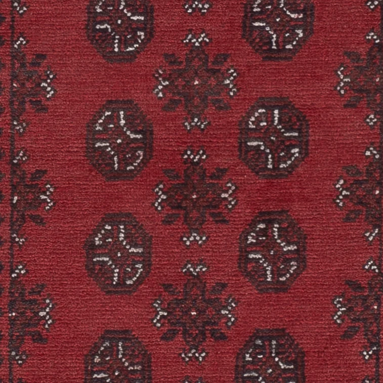 Løper Afghansk teppe - Filpa - 194 x 99 cm - mørk rød