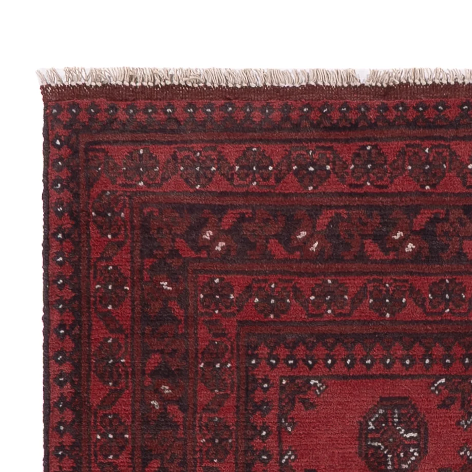 Løper Afghansk teppe - Filpa - 194 x 99 cm - mørk rød