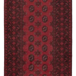Løper Afghansk teppe - Filpa - 197 x 101 cm - mørk rød