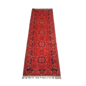 Løper Afghanske tepper - Kunduz - 286 x 75 cm - rød