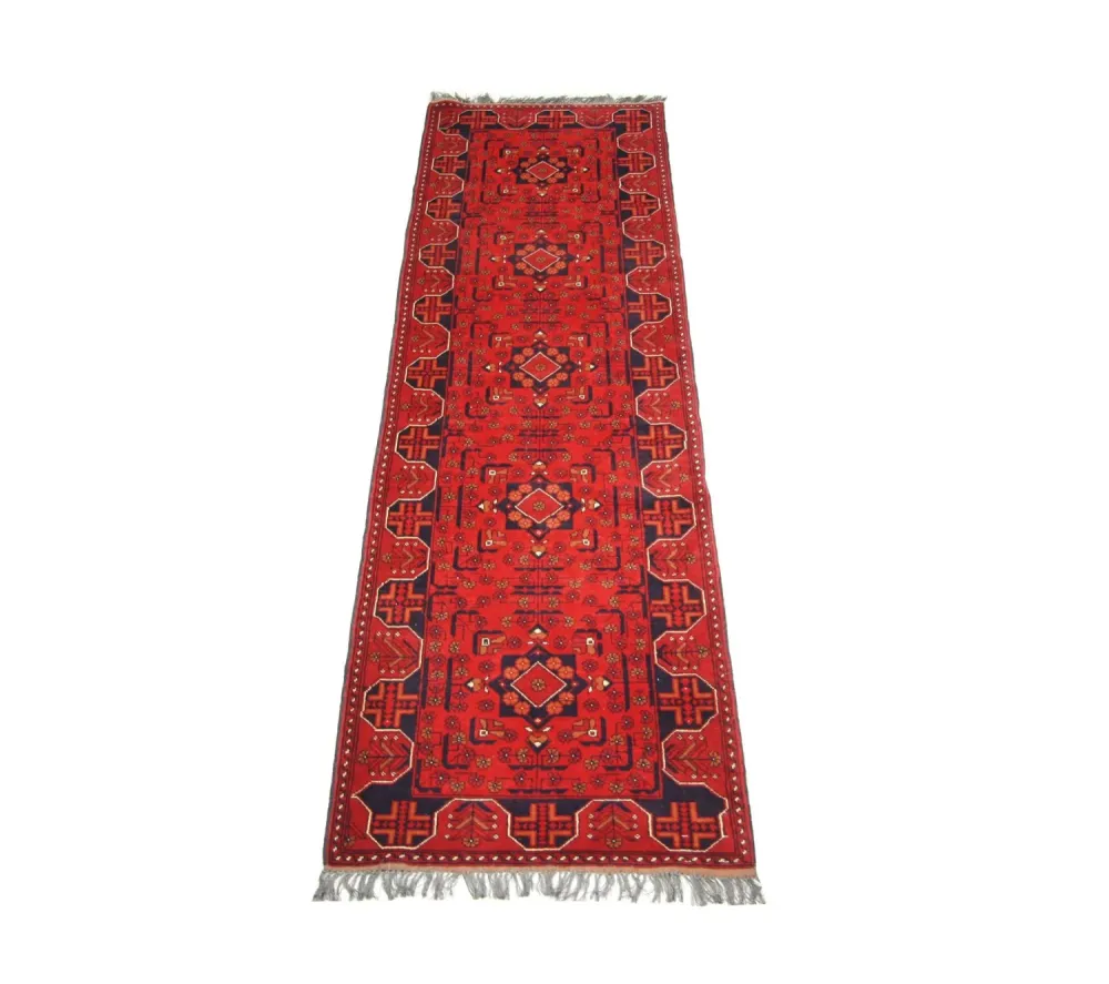 Løper Afghanske tepper - Kunduz - 286 x 75 cm - rød