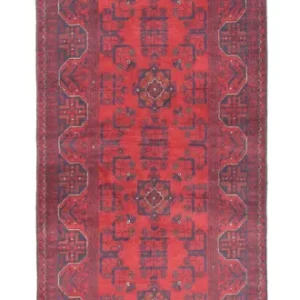 Løper Afghanske tepper - Kunduz - 287 x 83 cm - mørk rød