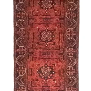 Løper Afghanske tepper - Kunduz - 288 x 78 cm - rød
