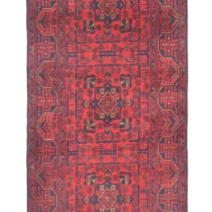 Løper Afghanske tepper - Kunduz - 290 x 80 cm - mørk rød