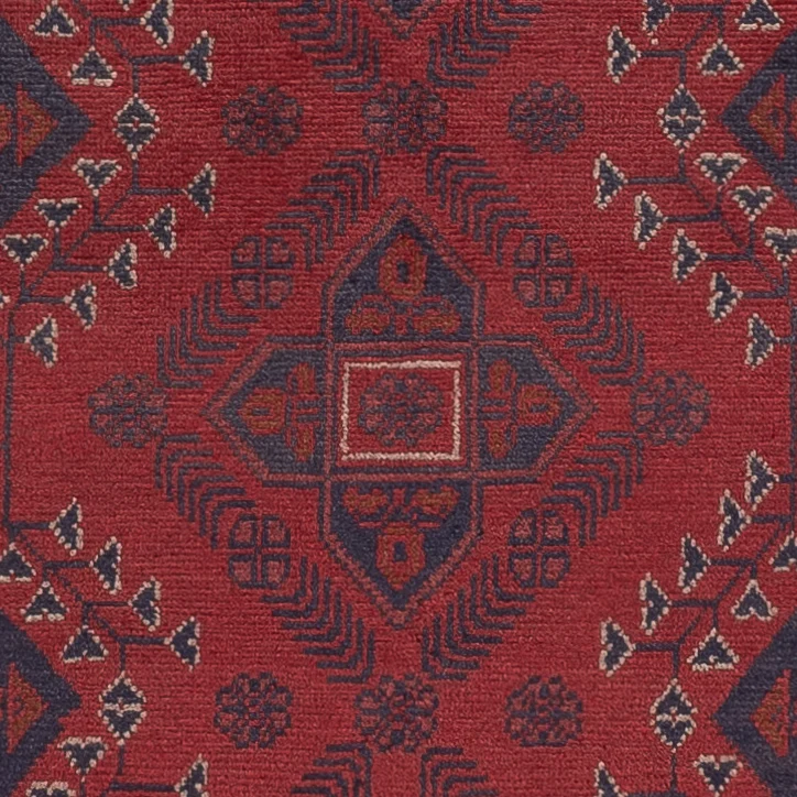 Løper Afghanske tepper - Kunduz - 290 x 80 cm - mørk rød