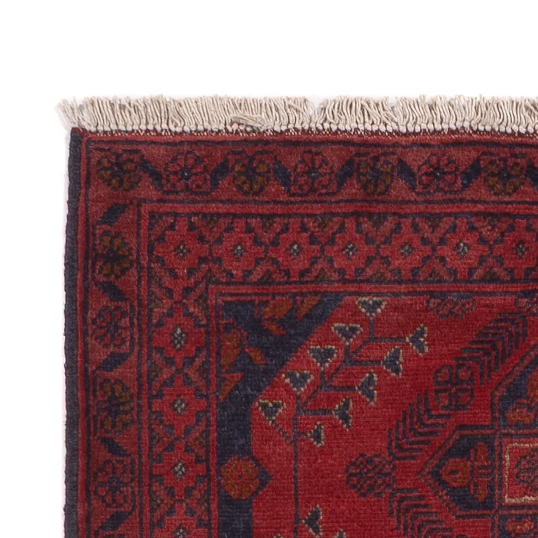 Løper Afghanske tepper - Kunduz - 290 x 80 cm - mørk rød