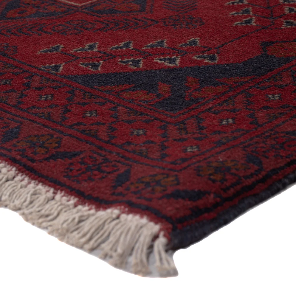 Løper Afghanske tepper - Kunduz - 290 x 80 cm - mørk rød