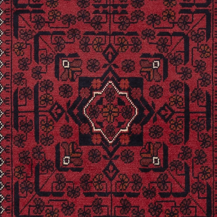 Løper Afghanske tepper - Kunduz - 292 x 80 cm - mørk rød
