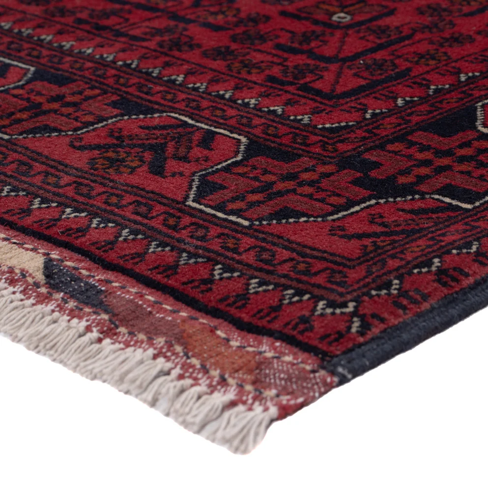 Løper Afghanske tepper - Kunduz - 292 x 80 cm - mørk rød