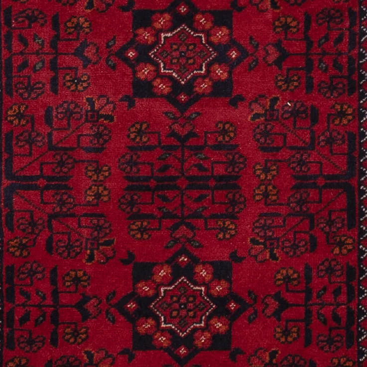 Løper Afghanske tepper - Kunduz - 294 x 84 cm - mørk rød