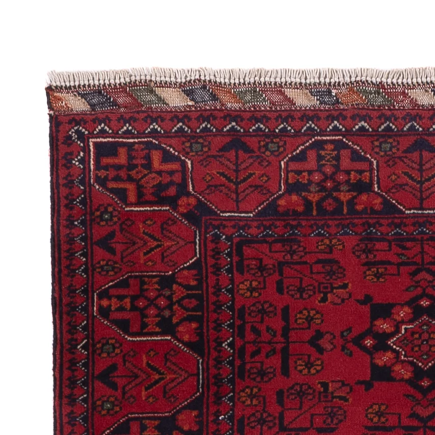 Løper Afghanske tepper - Kunduz - 294 x 84 cm - mørk rød