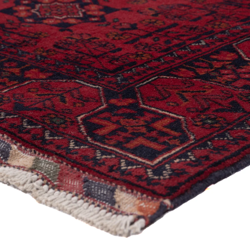 Løper Afghanske tepper - Kunduz - 294 x 84 cm - mørk rød
