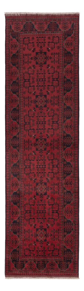 Løper Afghanske tepper - Kunduz - 295 x 79 cm - mørk rød