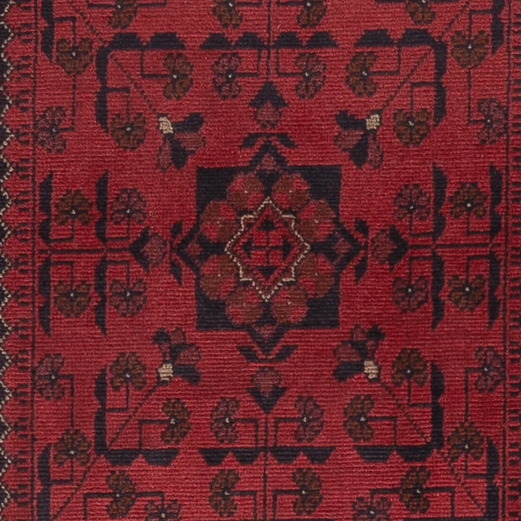 Løper Afghanske tepper - Kunduz - 295 x 79 cm - mørk rød