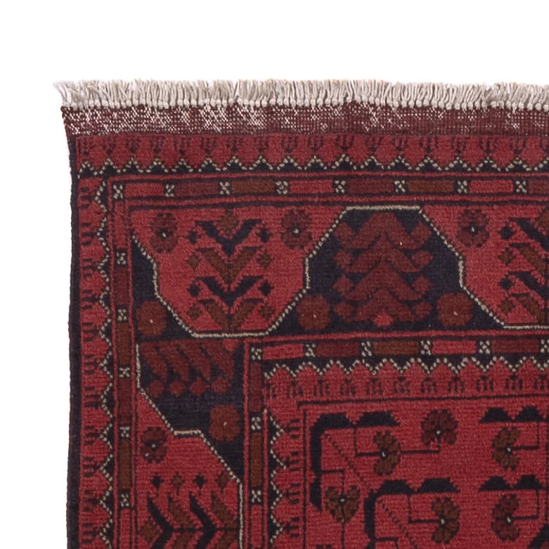 Løper Afghanske tepper - Kunduz - 295 x 79 cm - mørk rød