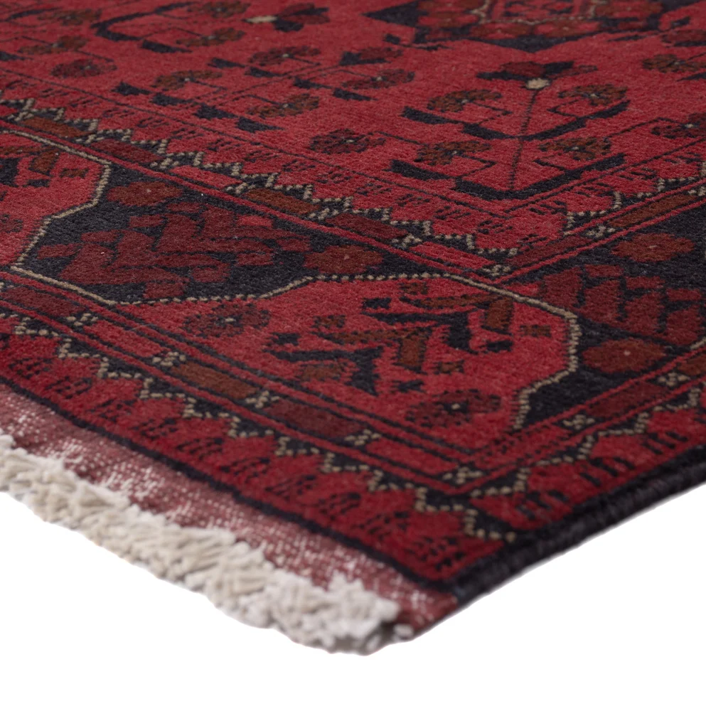 Løper Afghanske tepper - Kunduz - 295 x 79 cm - mørk rød