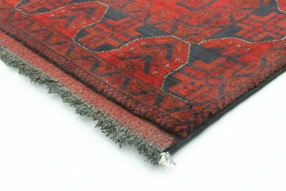 Løper Afghanske tepper - Kunduz - 296 x 77 cm - rød