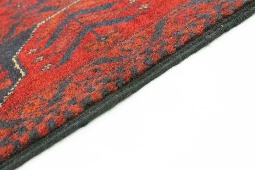 Løper Afghanske tepper - Kunduz - 296 x 77 cm - rød