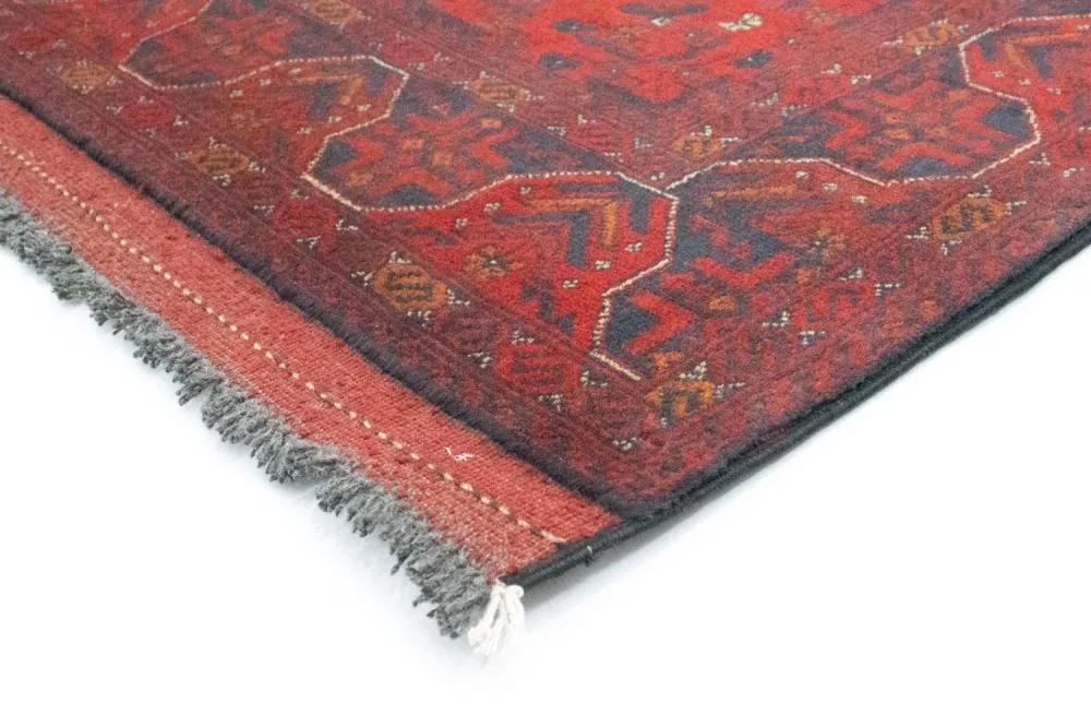 Løper Afghanske tepper - Kunduz - 297 x 74 cm - rød