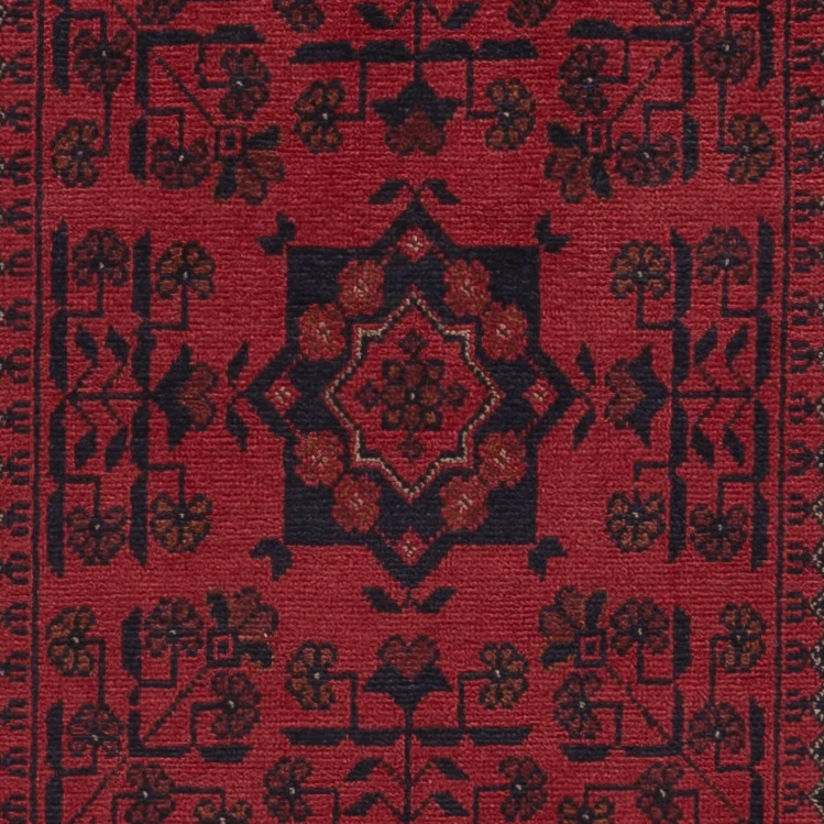 Løper Afghanske tepper - Kunduz - 299 x 82 cm - mørk rød