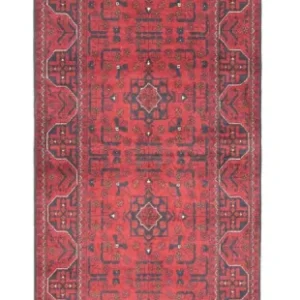Løper Afghanske tepper - Kunduz - 302 x 78 cm - rød