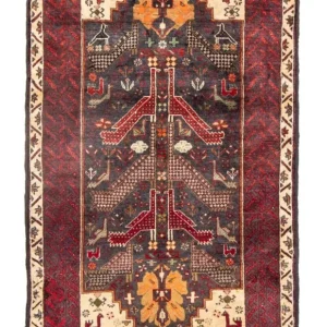 Løper Balutsj-teppe - 175 x 97 cm - rød