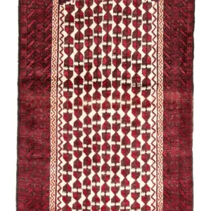 Løper Balutsj-teppe - 185 x 102 cm - mørk rød