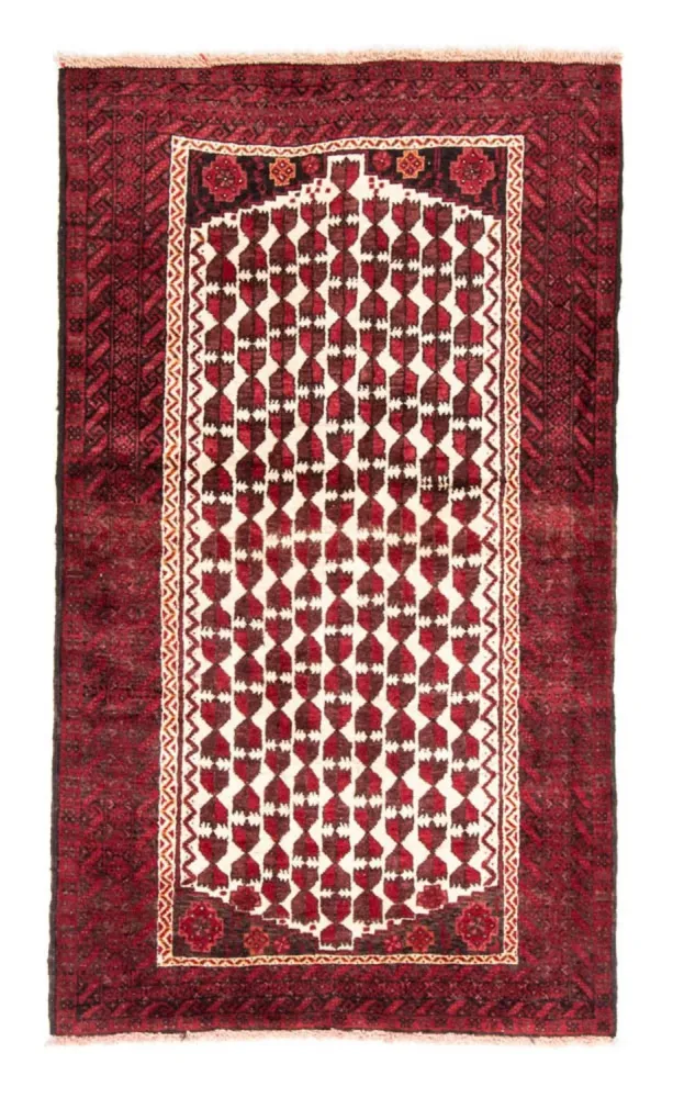 Løper Balutsj-teppe - 185 x 102 cm - mørk rød
