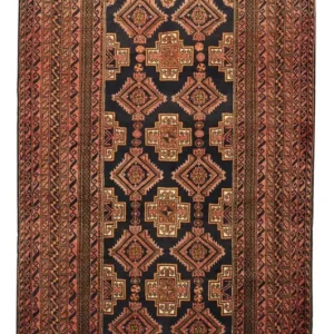 Løper Balutsj-teppe - 186 x 101 cm - mørk brun