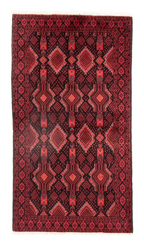 Løper Balutsj-teppe - 187 x 103 cm - rød
