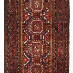 Løper Balutsj-teppe - 188 x 101 cm - mørk rød