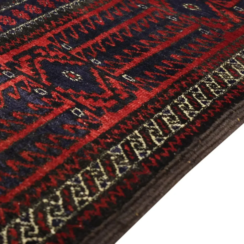 Løper Balutsj-teppe - 188 x 99 cm - mørk rød