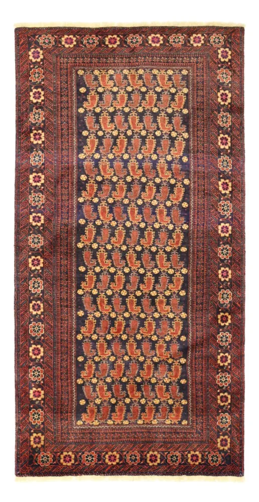 Løper Balutsj-teppe - 190 x 98 cm - mørk rød