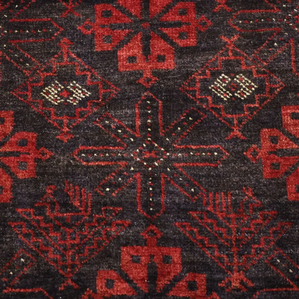 Løper Balutsj-teppe - 193 x 104 cm - mørk rød