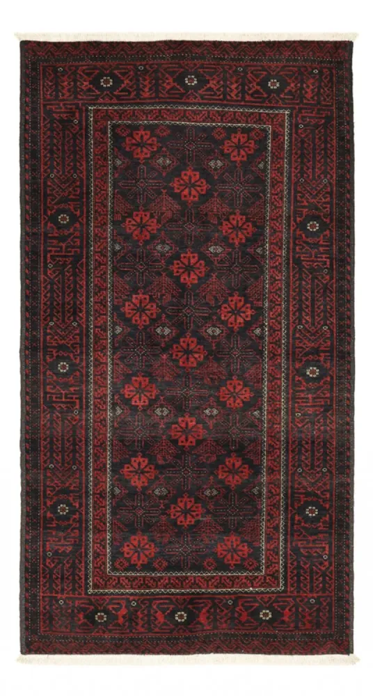 Løper Balutsj-teppe - 193 x 104 cm - mørk rød
