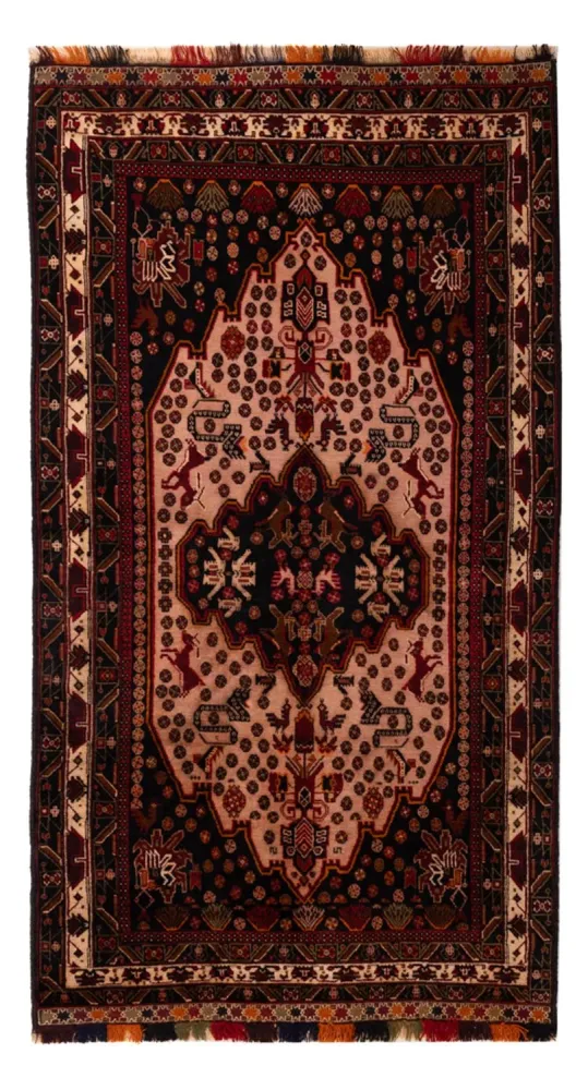 Løper Balutsj-teppe - 193 x 110 cm - lys rød