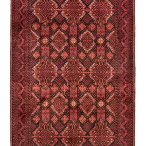 Løper Balutsj-teppe - 194 x 101 cm - rød