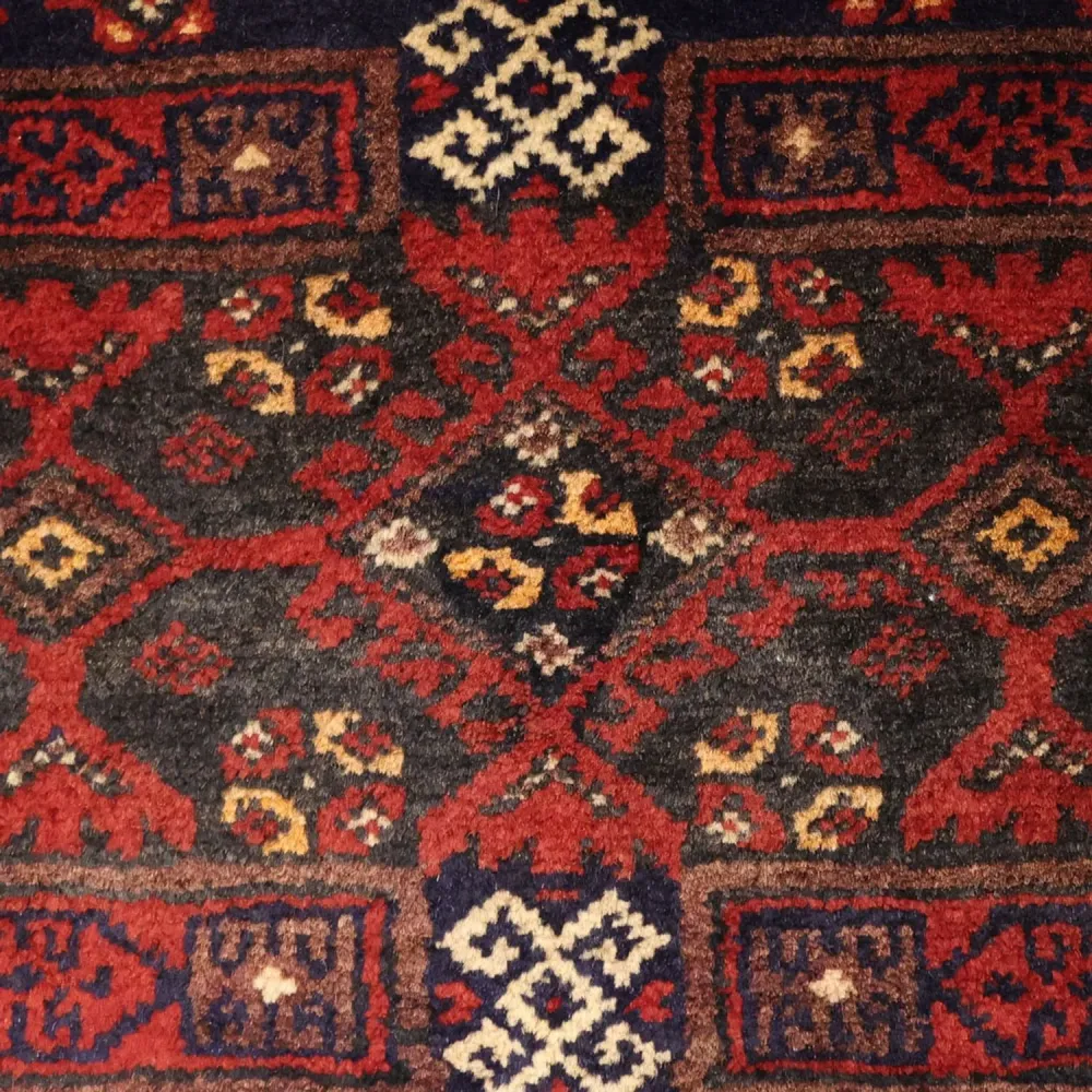 Løper Balutsj-teppe - 194 x 101 cm - mørk rød