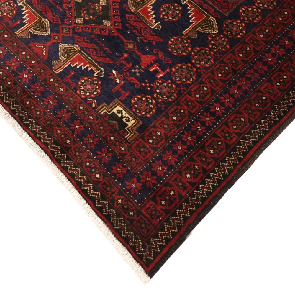 Løper Balutsj-teppe - 194 x 101 cm - mørk rød