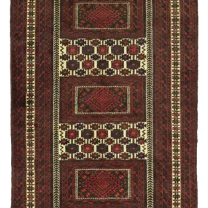 Løper Balutsj-teppe - 194 x 102 cm - mørk rød