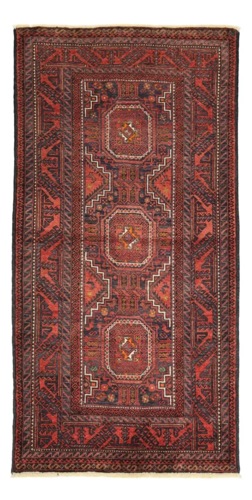 Løper Balutsj-teppe - 194 x 98 cm - mørk rød
